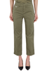 PANTALONE CHINO CROPPED IN COTONE STRETCH VERDE