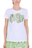 T-SHIRT CON STAMPA E STRASS BIANCO