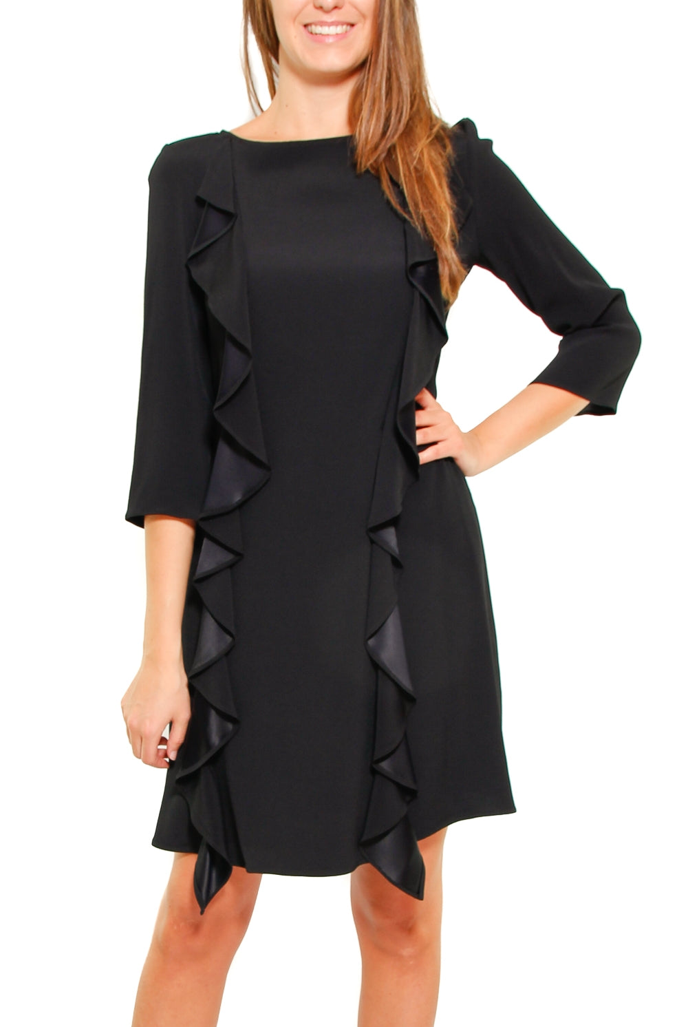 Liu Jo Black abito con volants maniche tre quarti nero