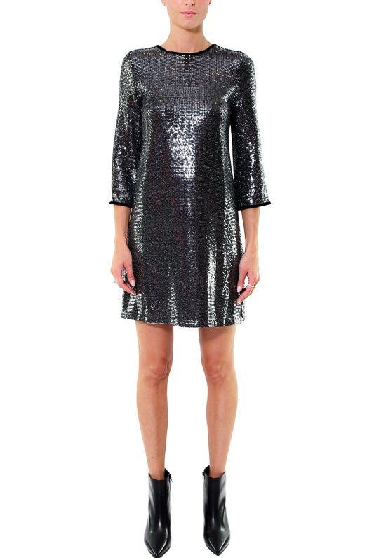 Liu Jo White abito corto con pailettes all over nero