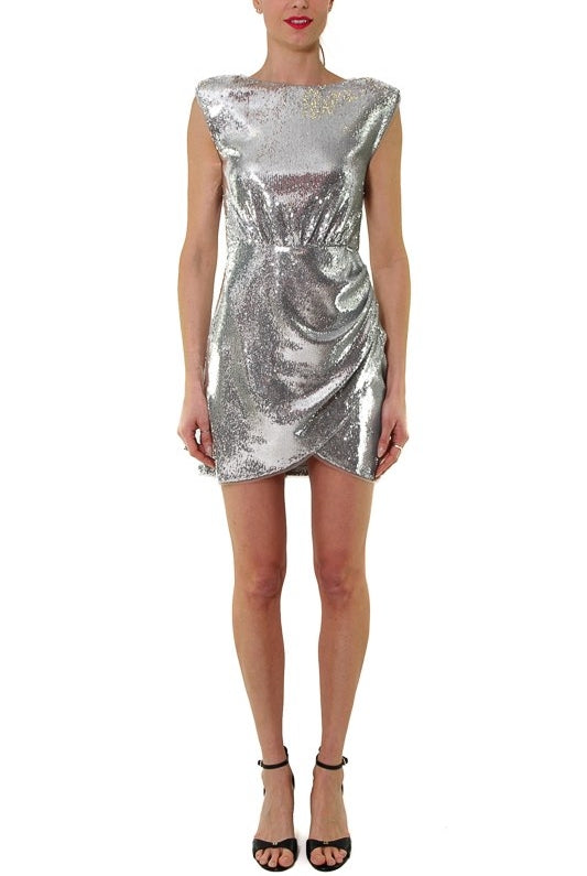 Liu Jo Black abito corto di paillettes argento