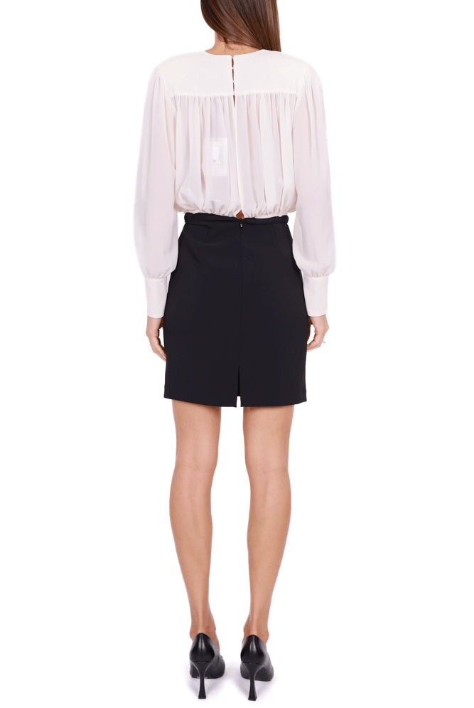 Elisabetta Franchi abito corto in crÈpe e georgette nero