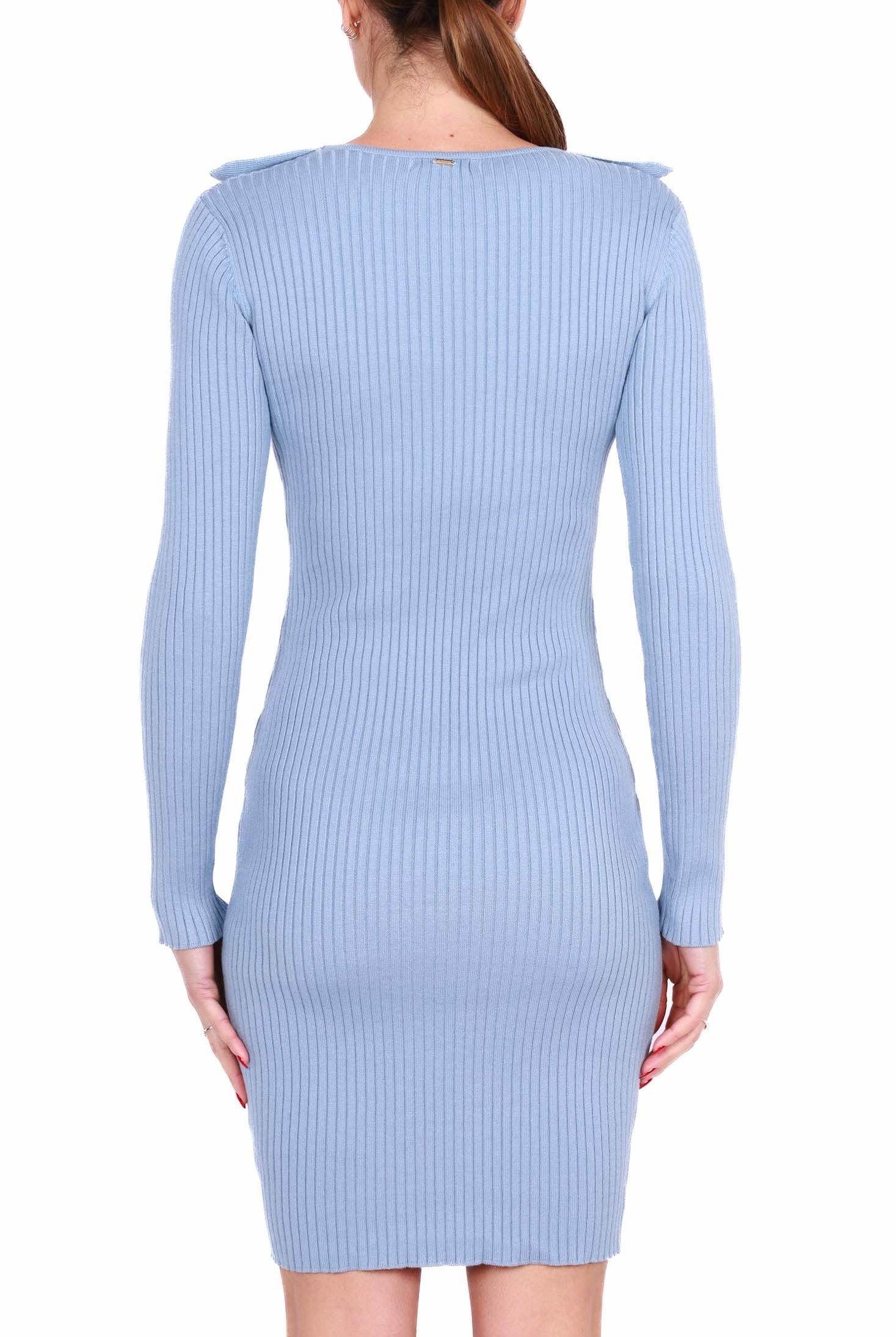 Fracomina abito corto in maglia azzurro