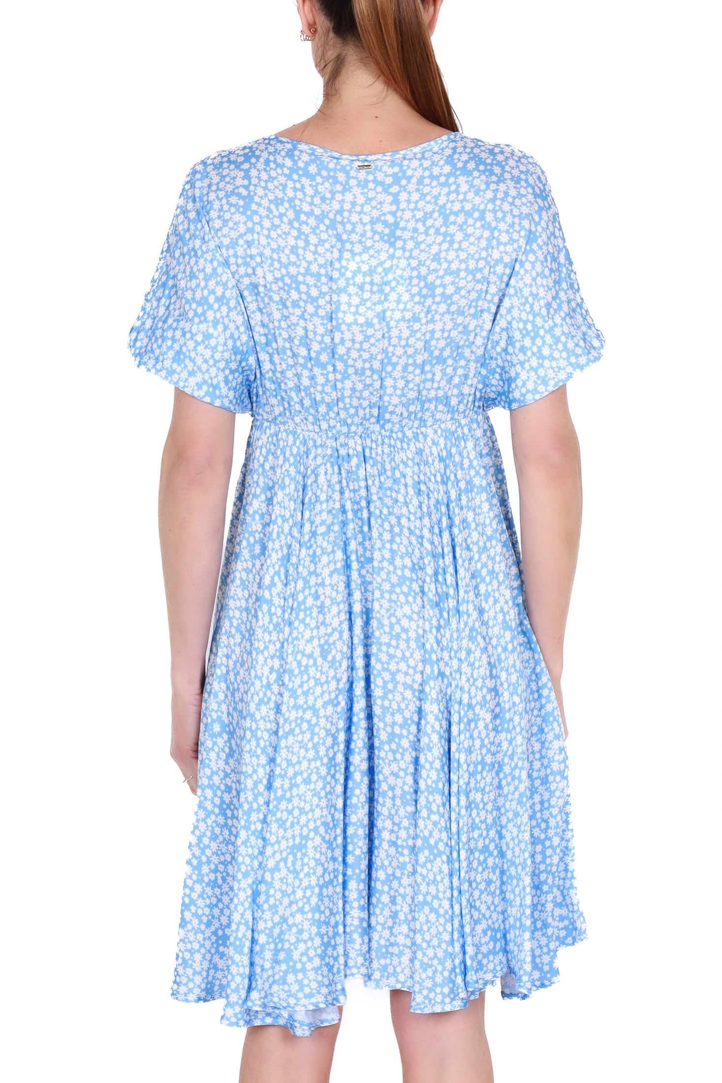 Fracomina abito corto in viscosa a fiorellini azzurro