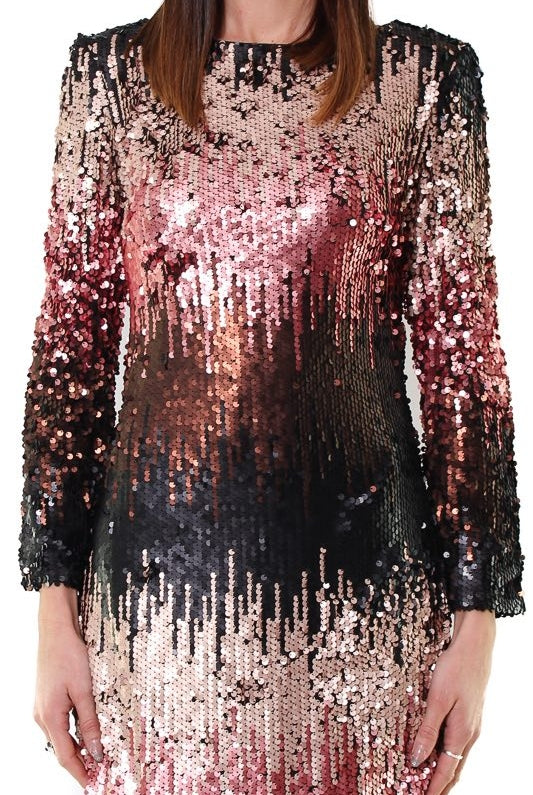 Fracomina abito di paillettes colorate scollatura schiena nero