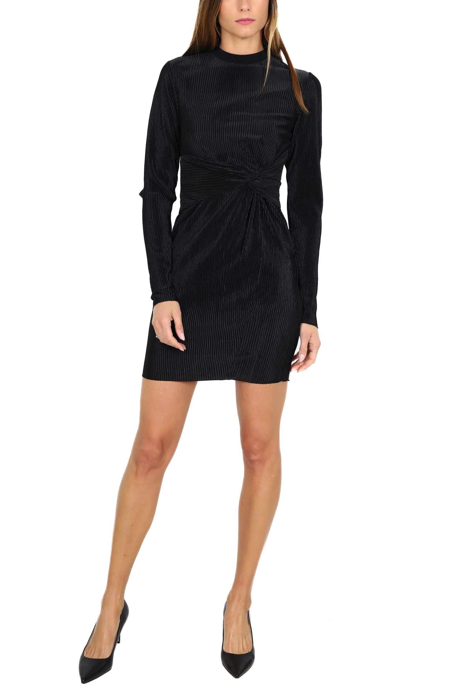 Guess Donna abito girocollo con drappeggio nero