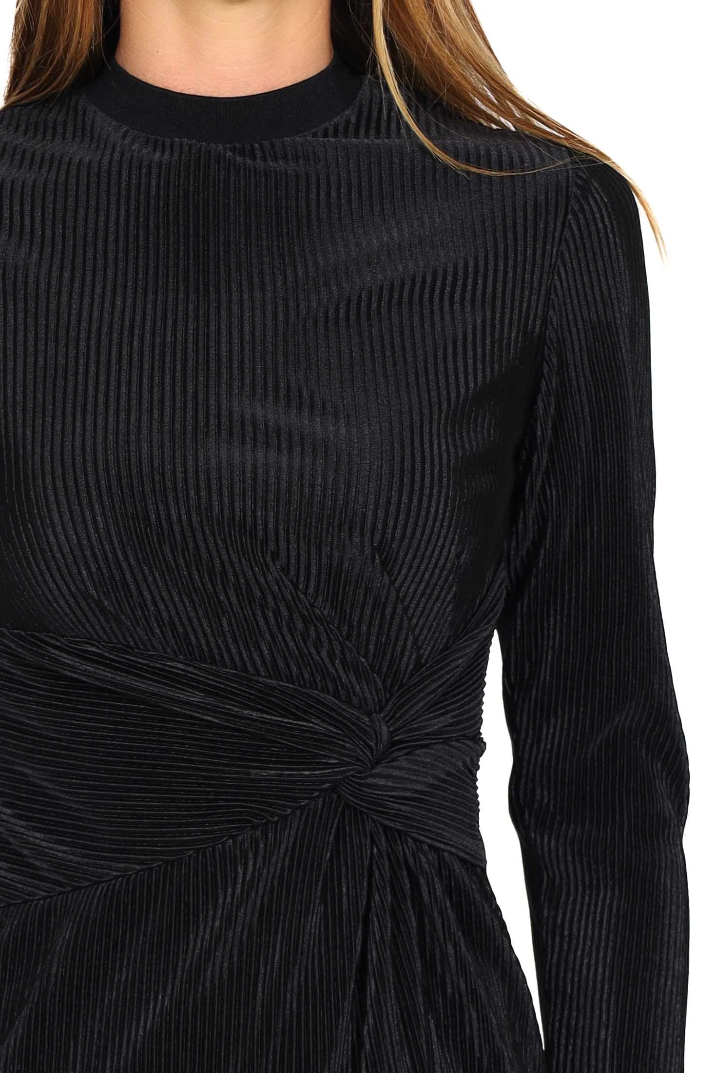 Guess Donna abito girocollo con drappeggio nero