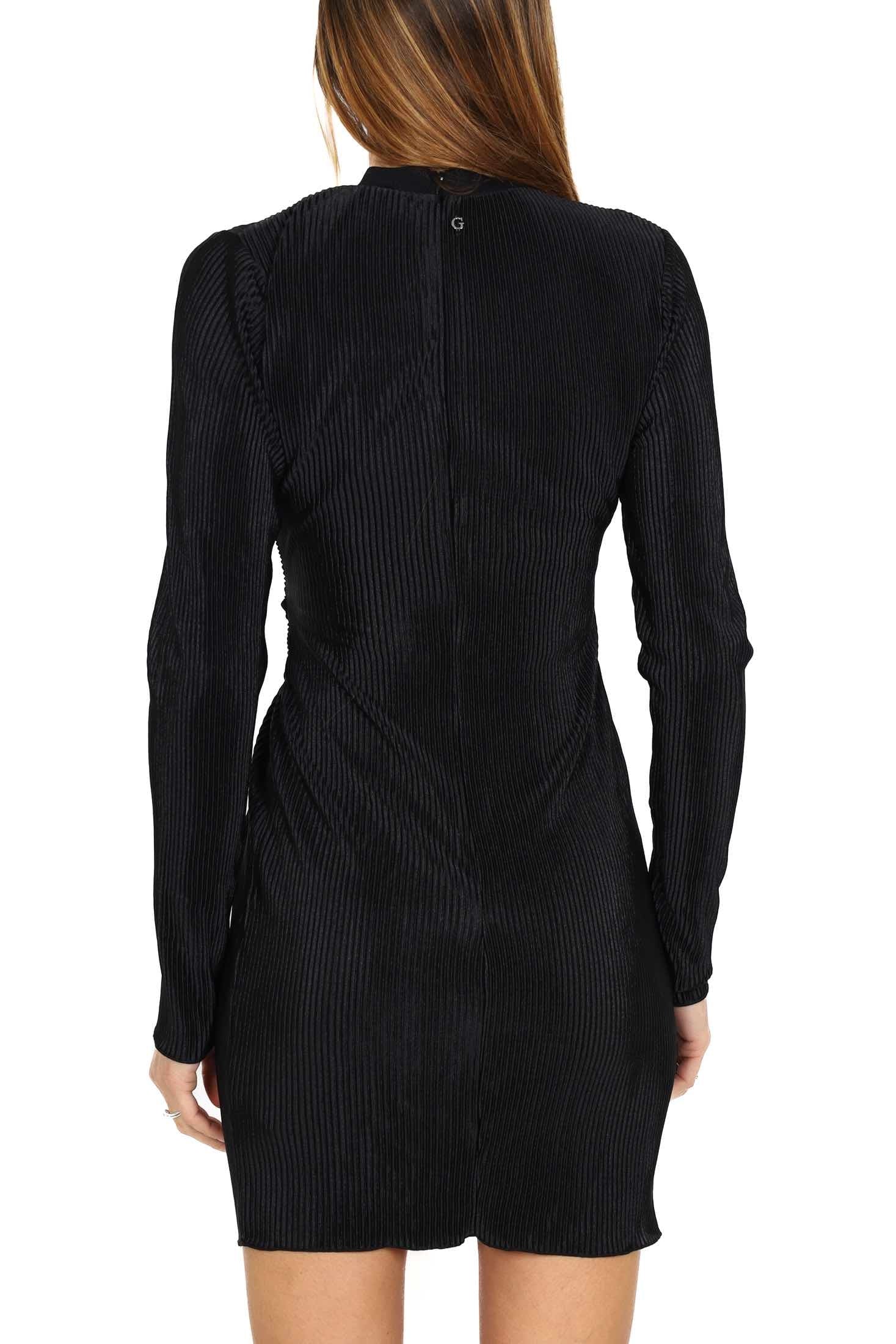 Guess Donna abito girocollo con drappeggio nero