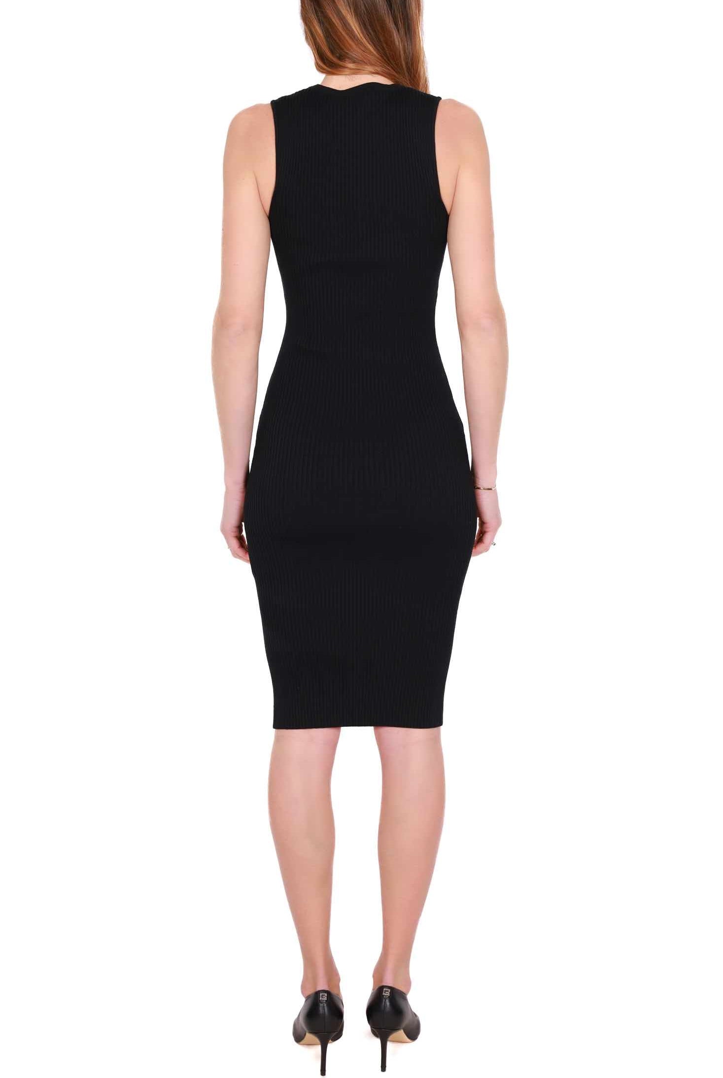 Elisabetta Franchi abito longuette in maglia a costine nero