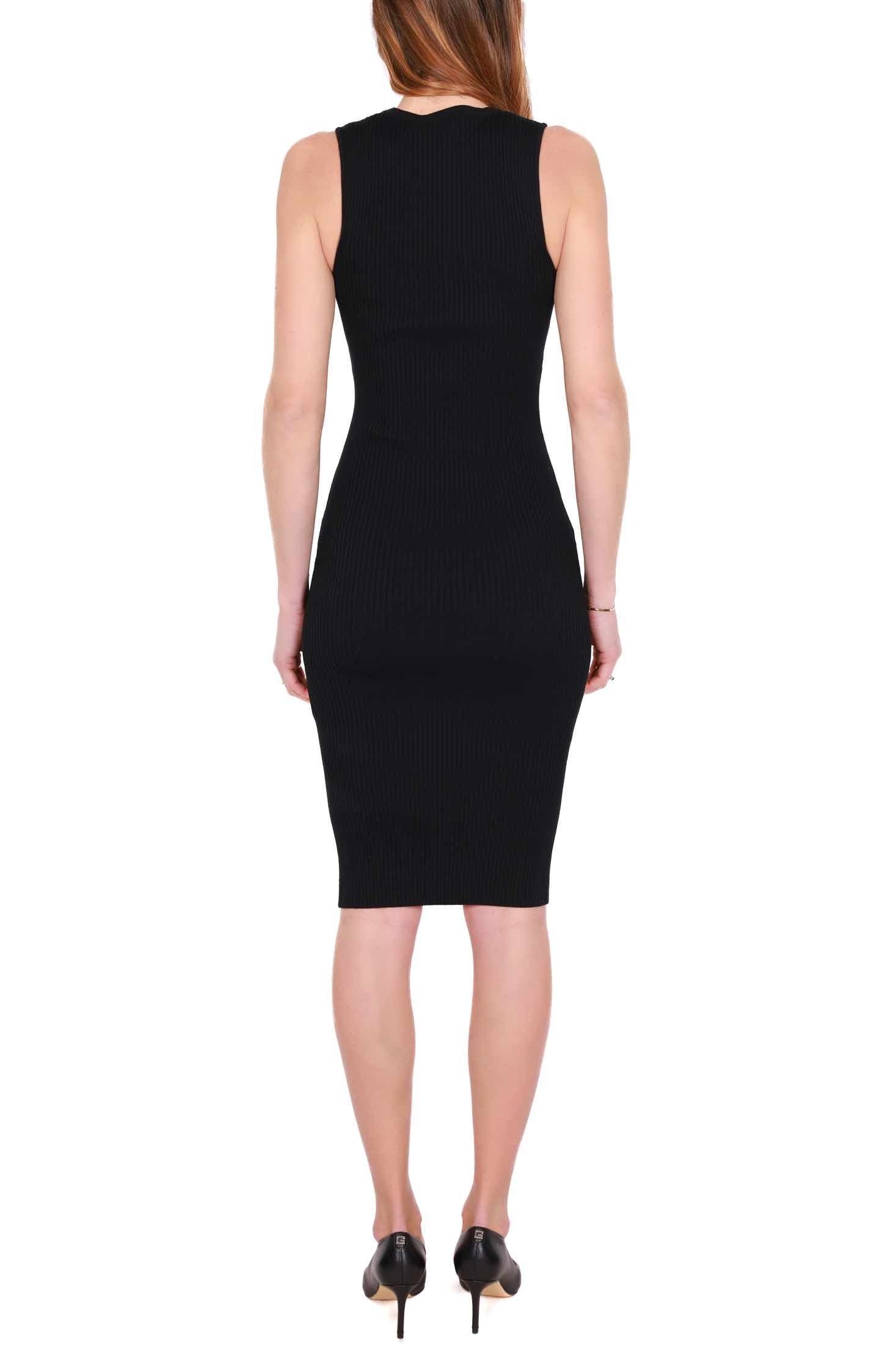 Elisabetta Franchi abito longuette in maglia a costine nero