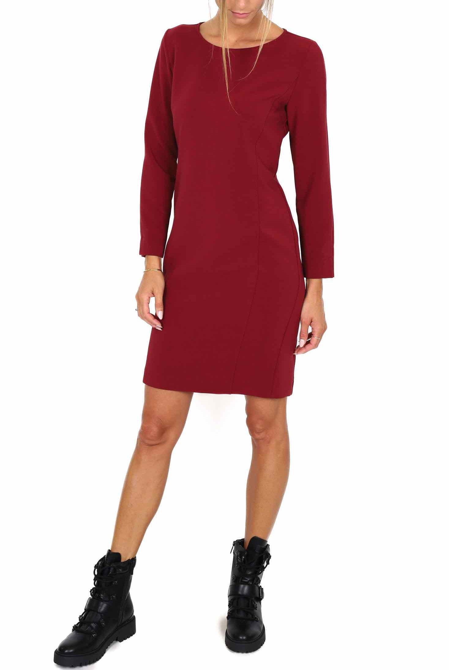 Emme Marella abito longuette in tessuto stretch bordeaux