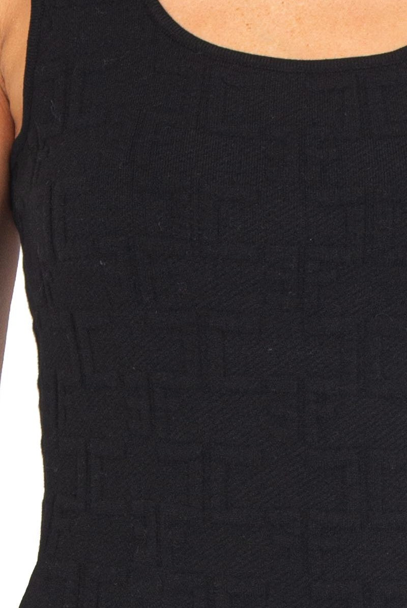 Elisabetta Franchi abito longuette smanicato in maglia nero