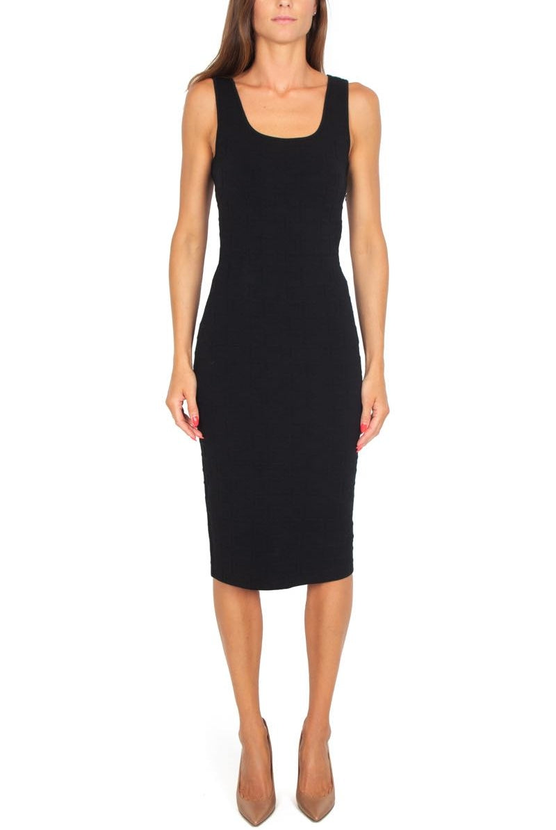 Elisabetta Franchi abito longuette smanicato in maglia nero