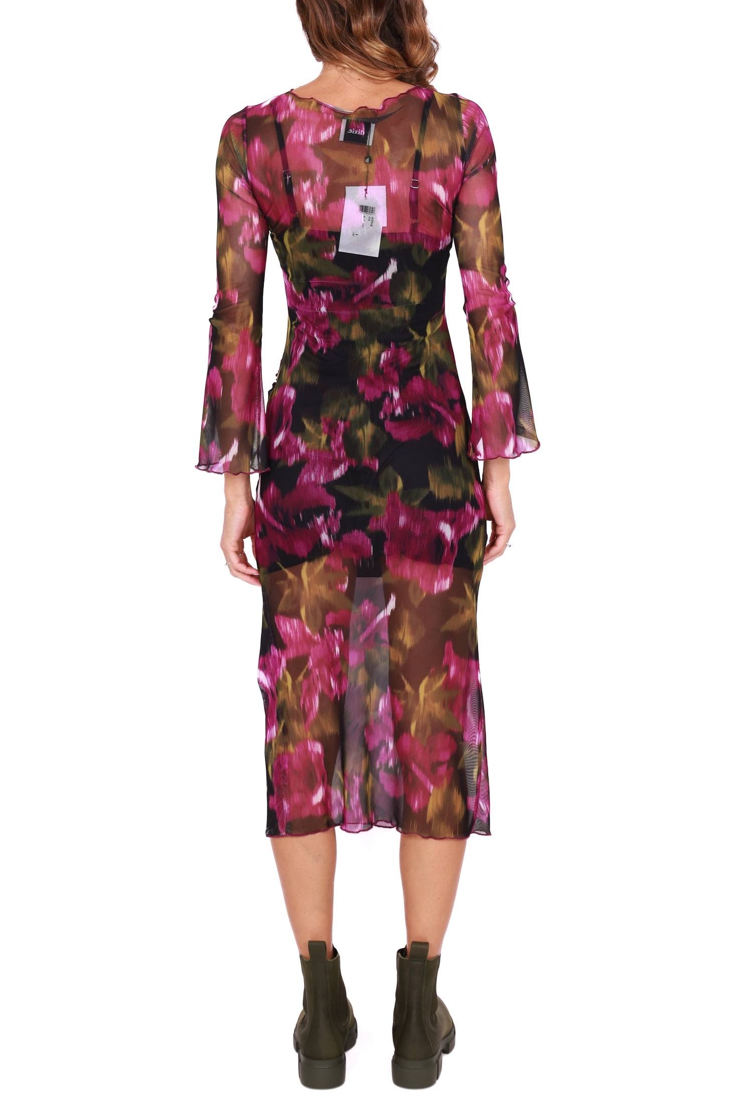Dixie abito lungo in tulle stretch fantasia