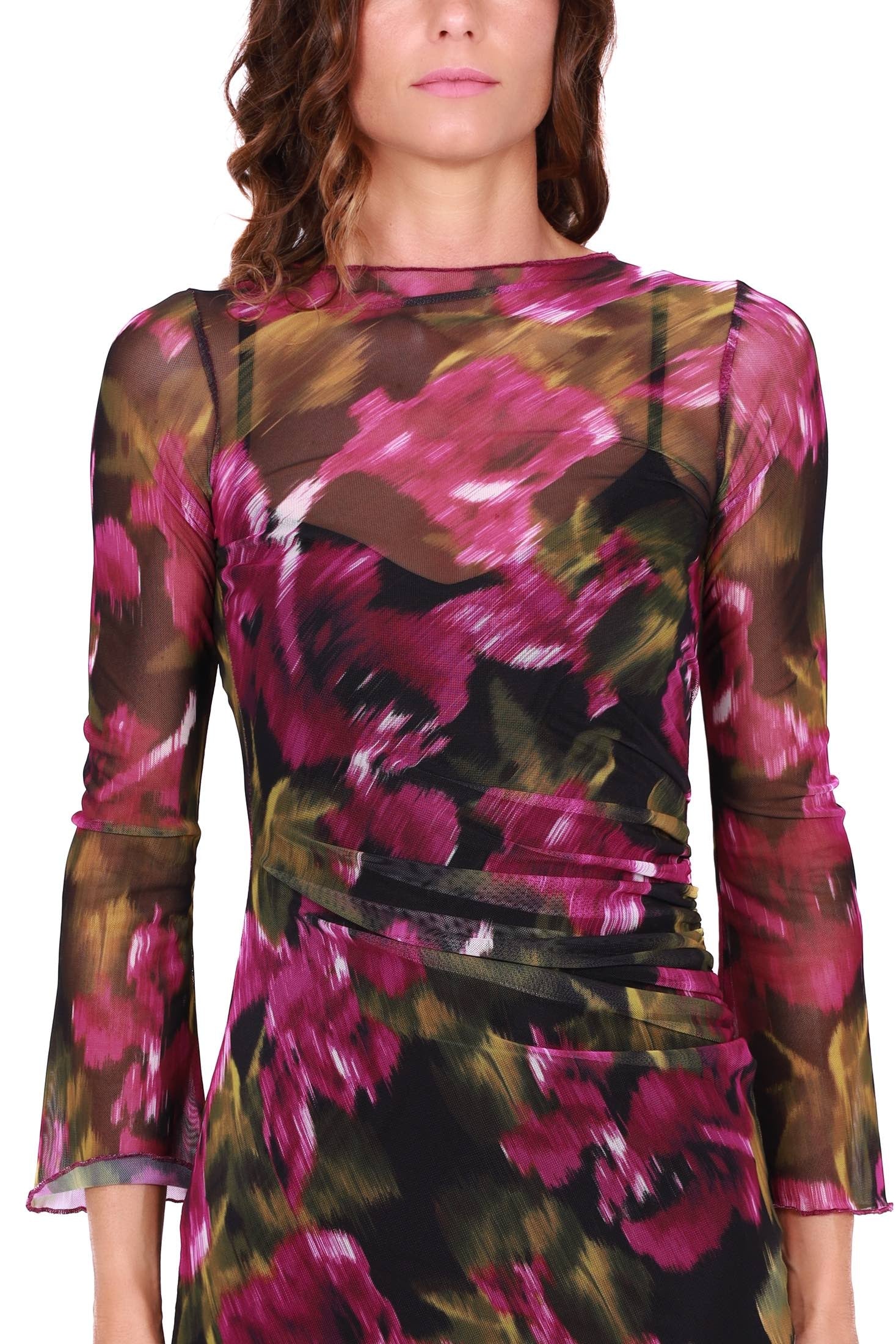 Dixie abito lungo in tulle stretch fantasia