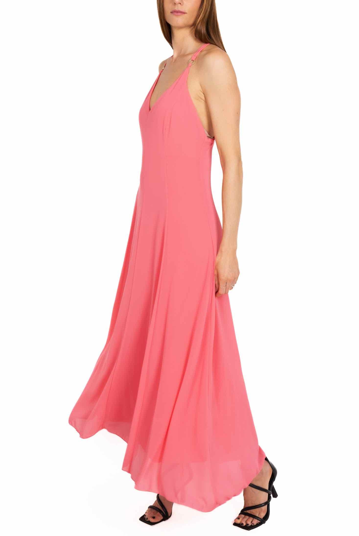 Teddy abito lungo spalline sottili rosa