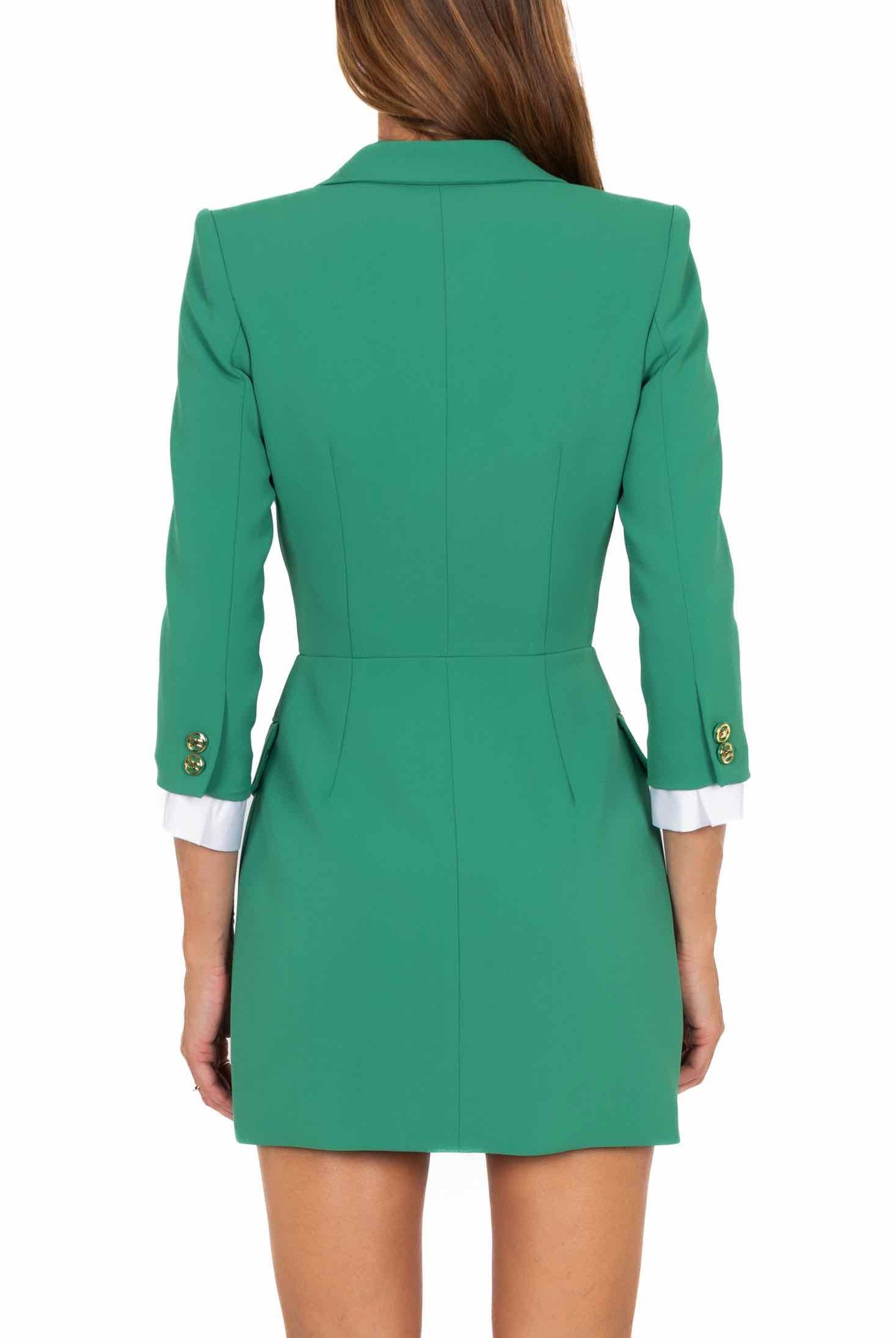 Elisabetta Franchi abito robe manteau doppio petto verde
