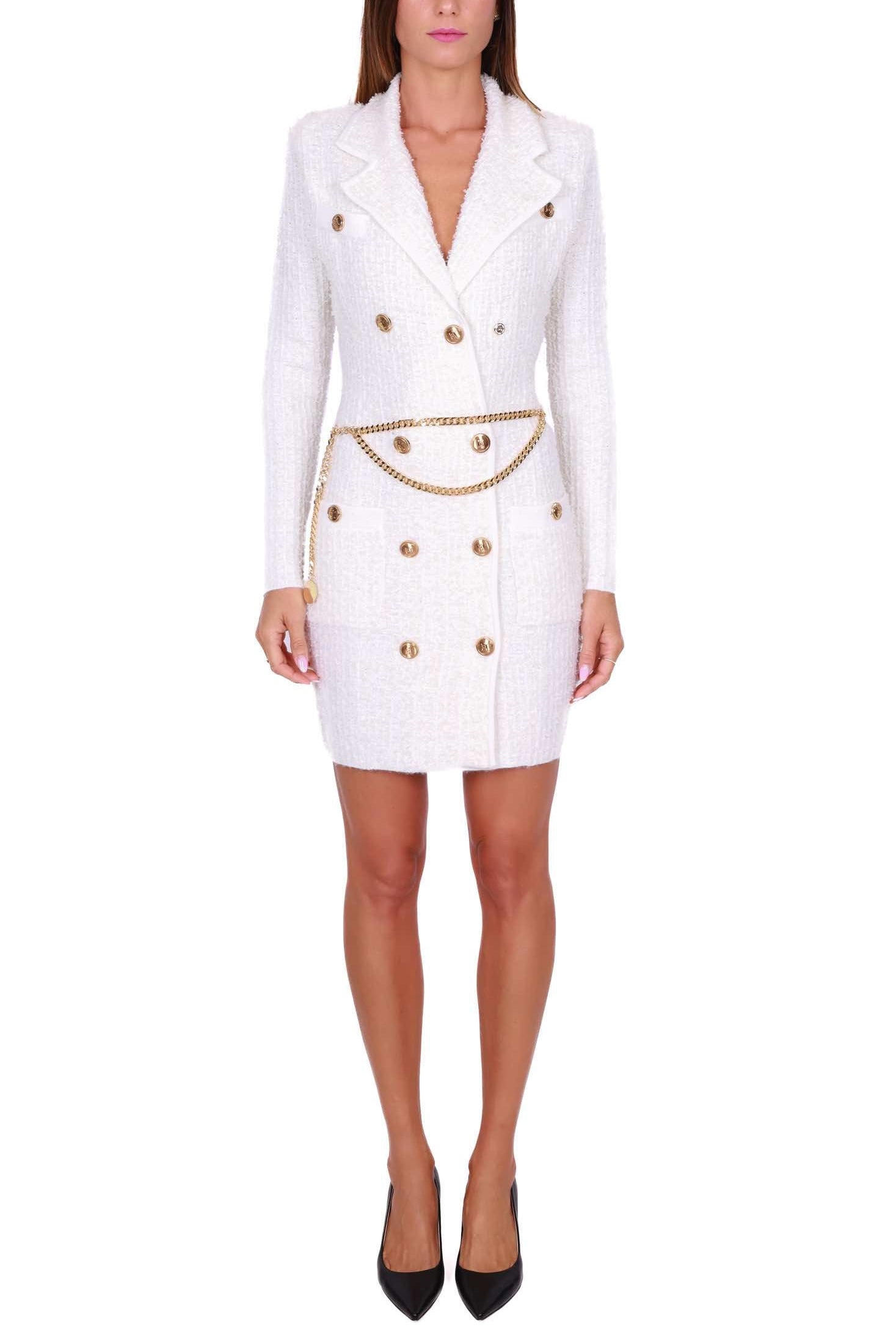 Elisabetta Franchi abito robe manteau in maglia burro