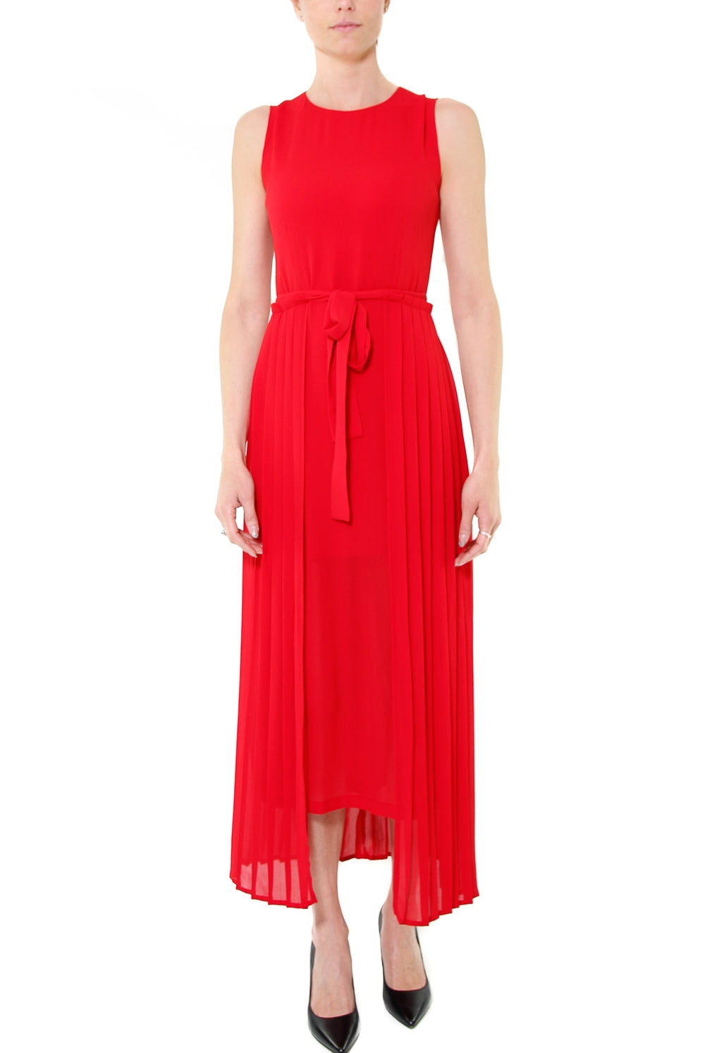 Liu Jo White abito smanicato in crepe rosso