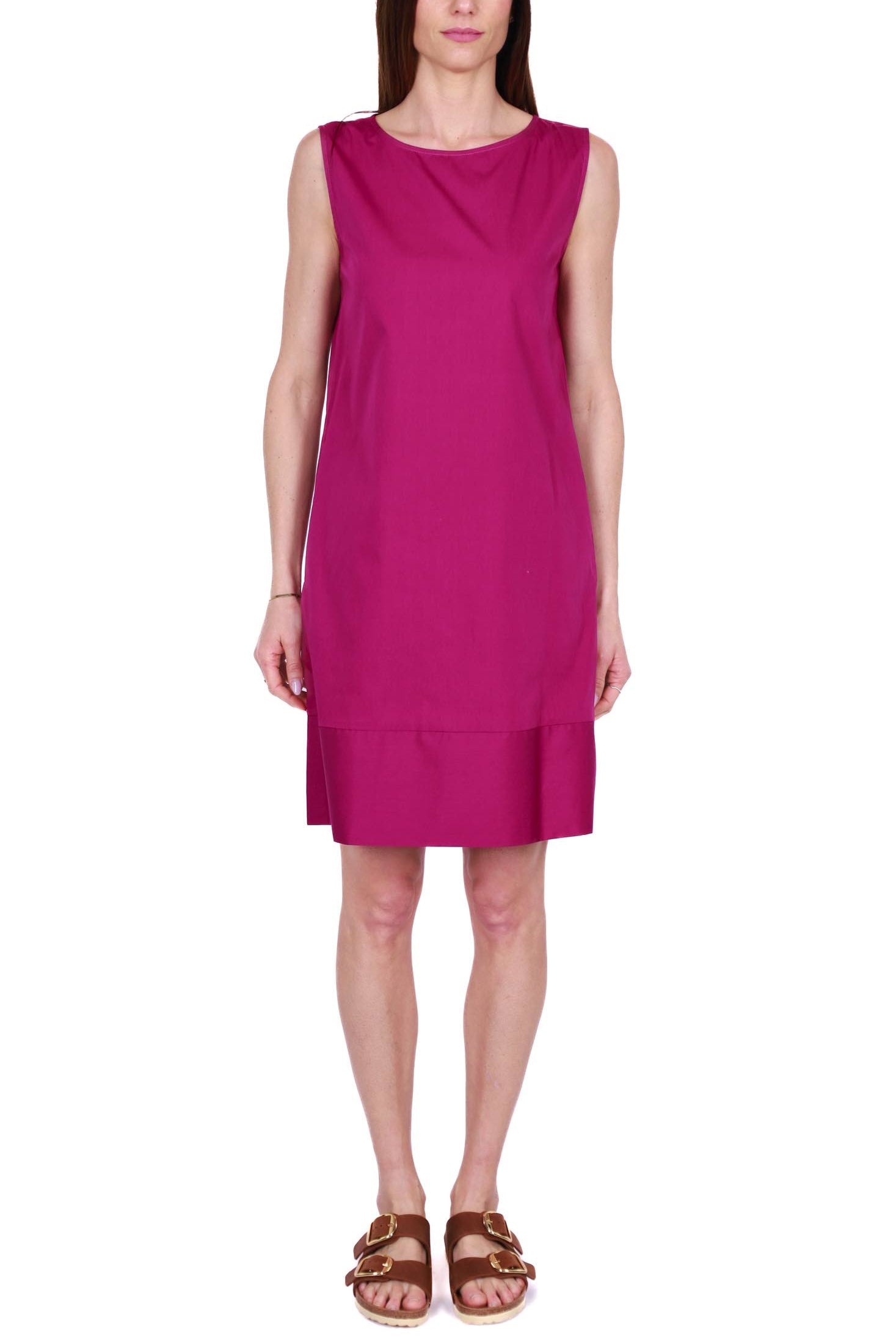 Emme Marella abito smanicato in popeline di cotone viola