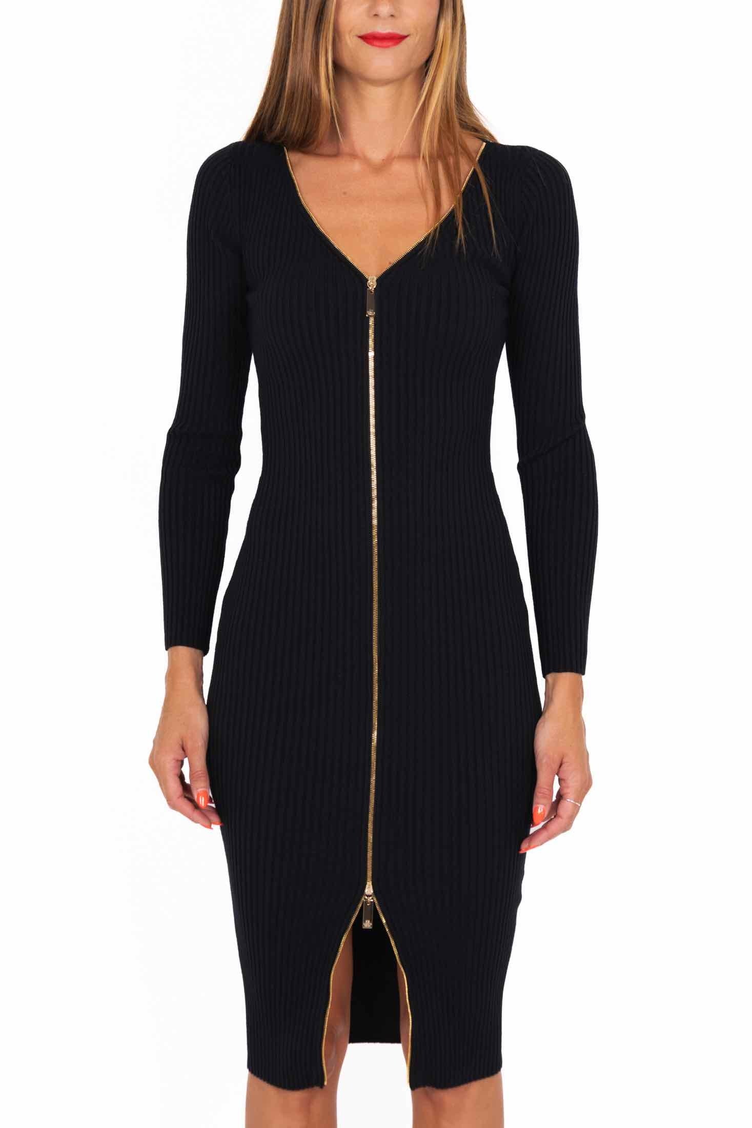 Elisabetta Franchi abito tubino in maglia nero