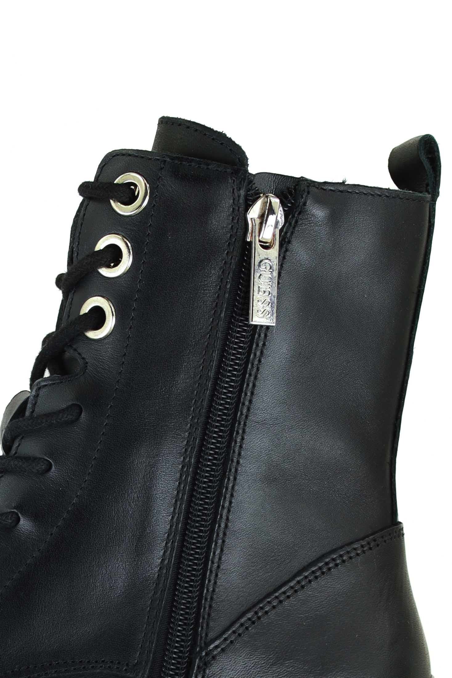 Guess Scarpe biker con lacci e zip nero