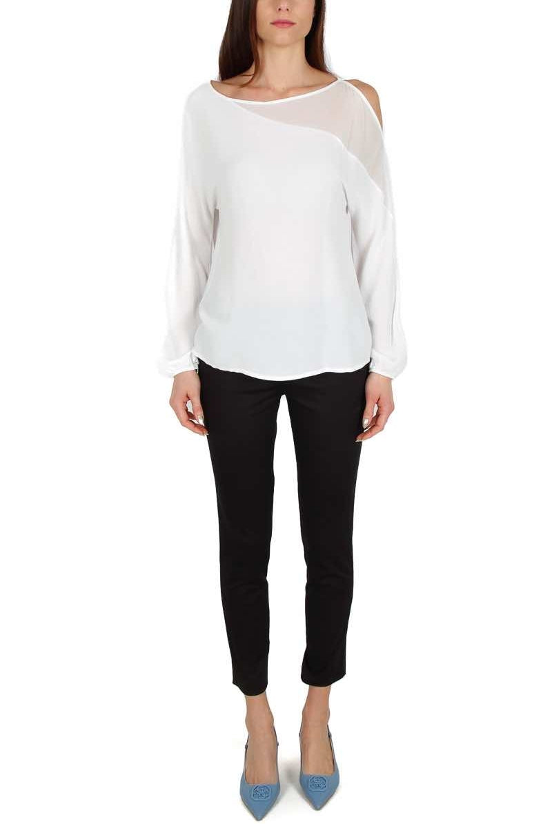 Fracomina blusa con cut-out sulla spalla burro