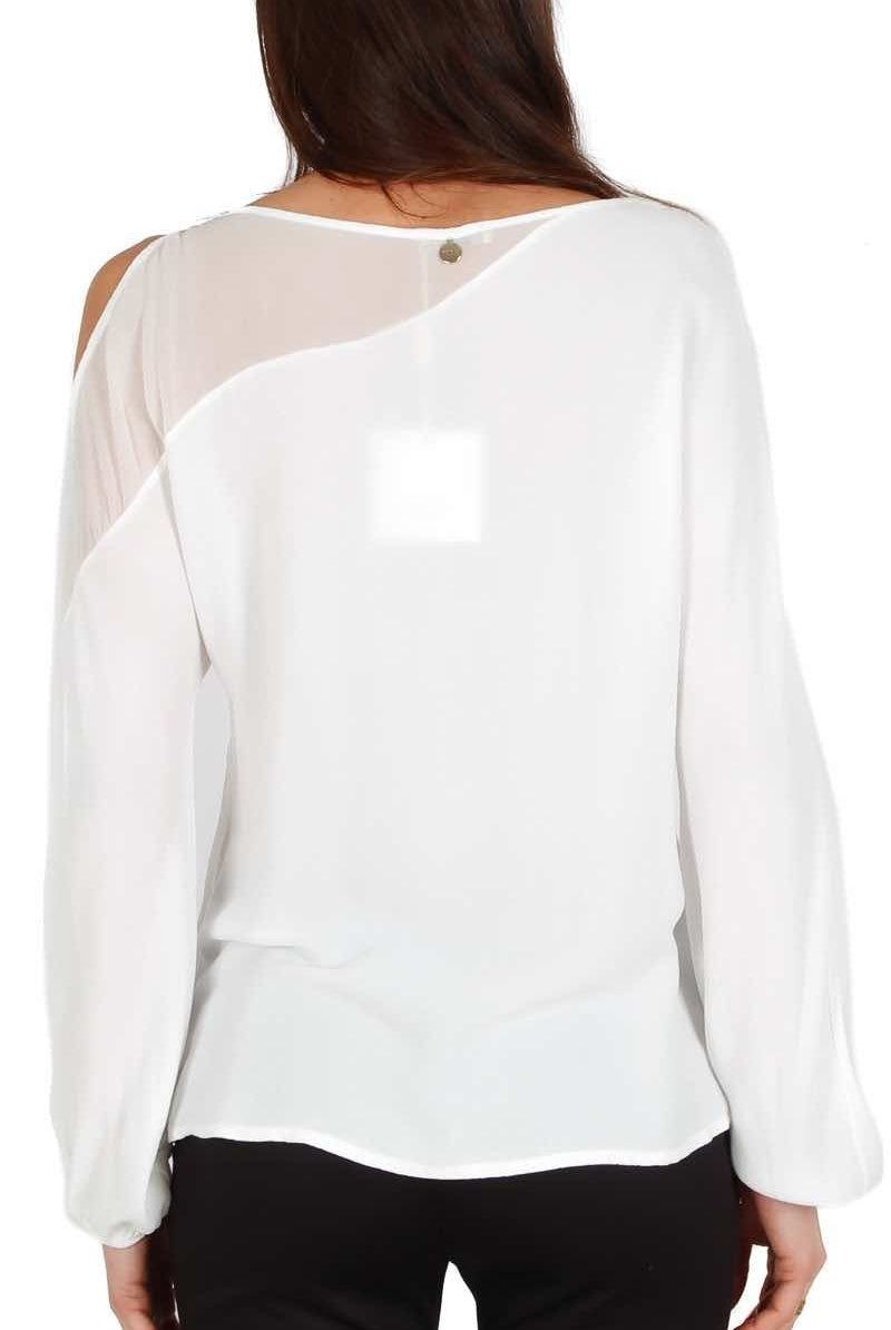 Fracomina blusa con cut-out sulla spalla burro