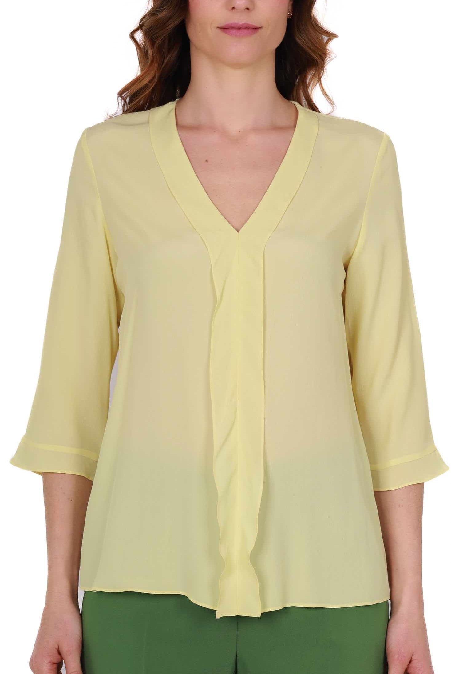 Pennyblack blusa elegante in crÈpe misto seta giallo
