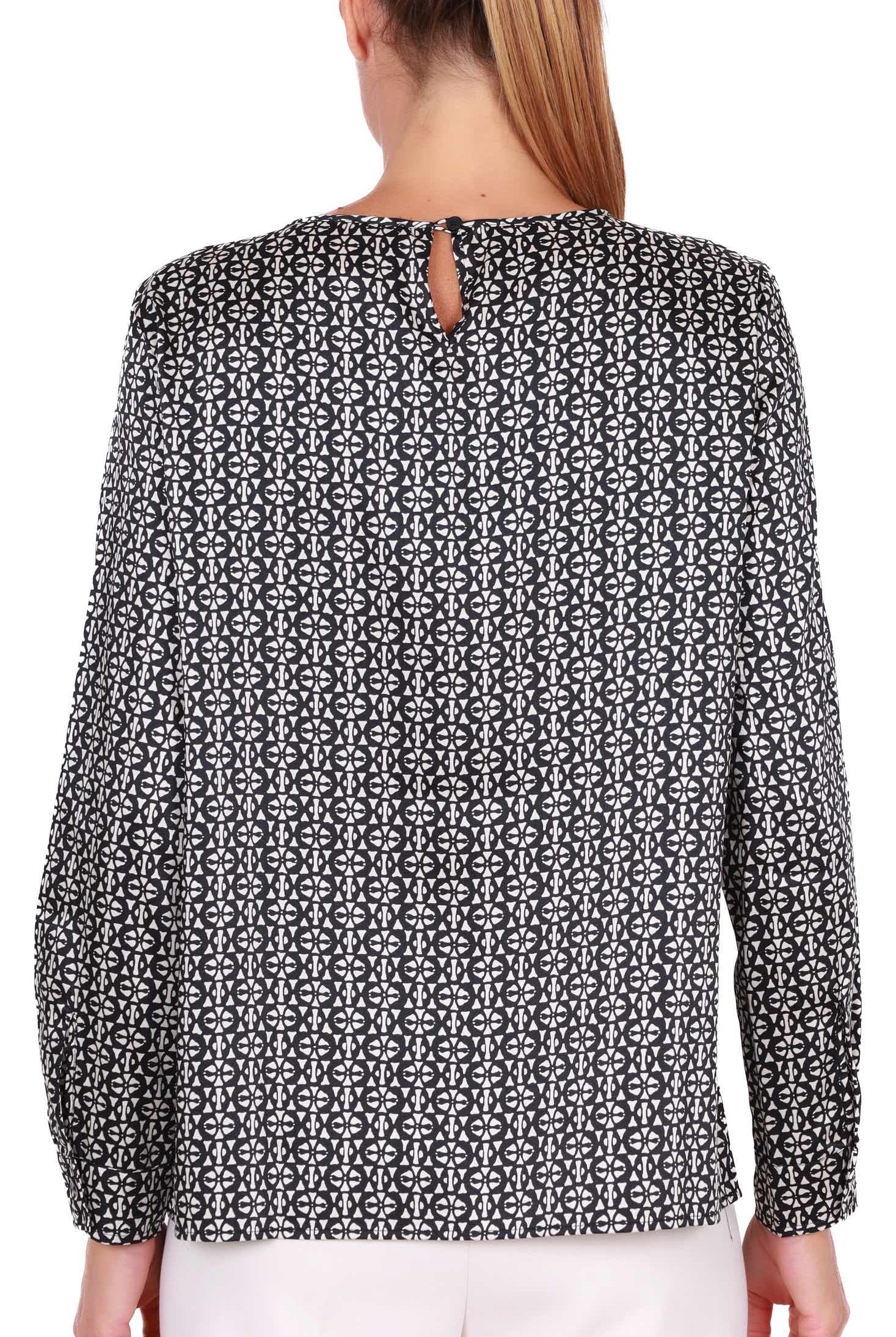 Emme Marella blusa girocollo in raso fantasia