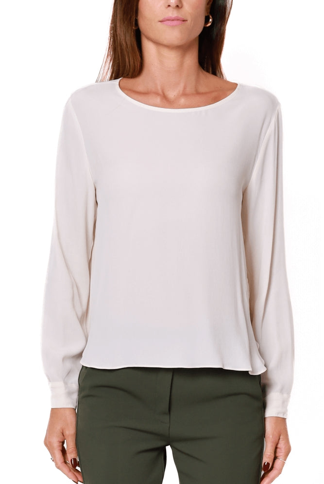 Emme Marella blusa in crÈpe di misto seta burro