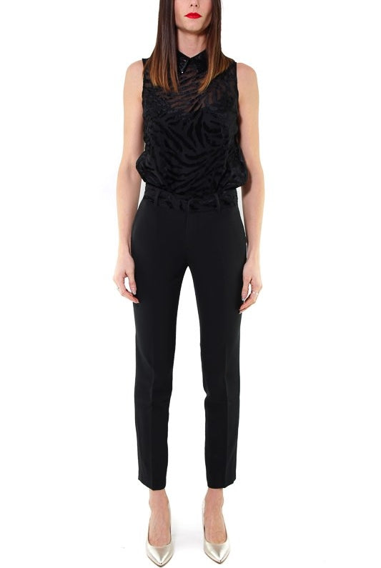 Guess Donna blusa in tessuto devore e paillettes nero