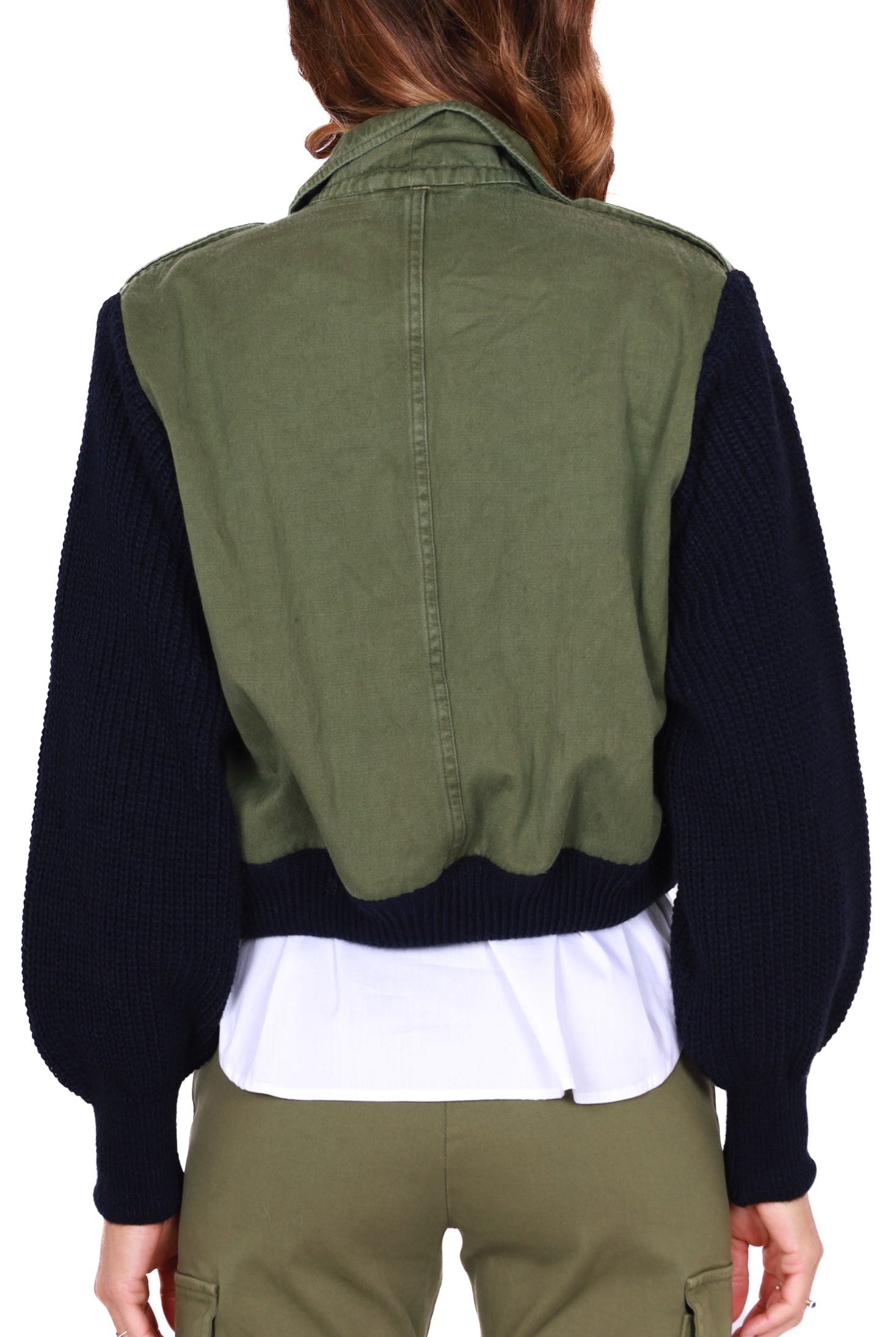 Tensione bomber in cotone e maglia verde