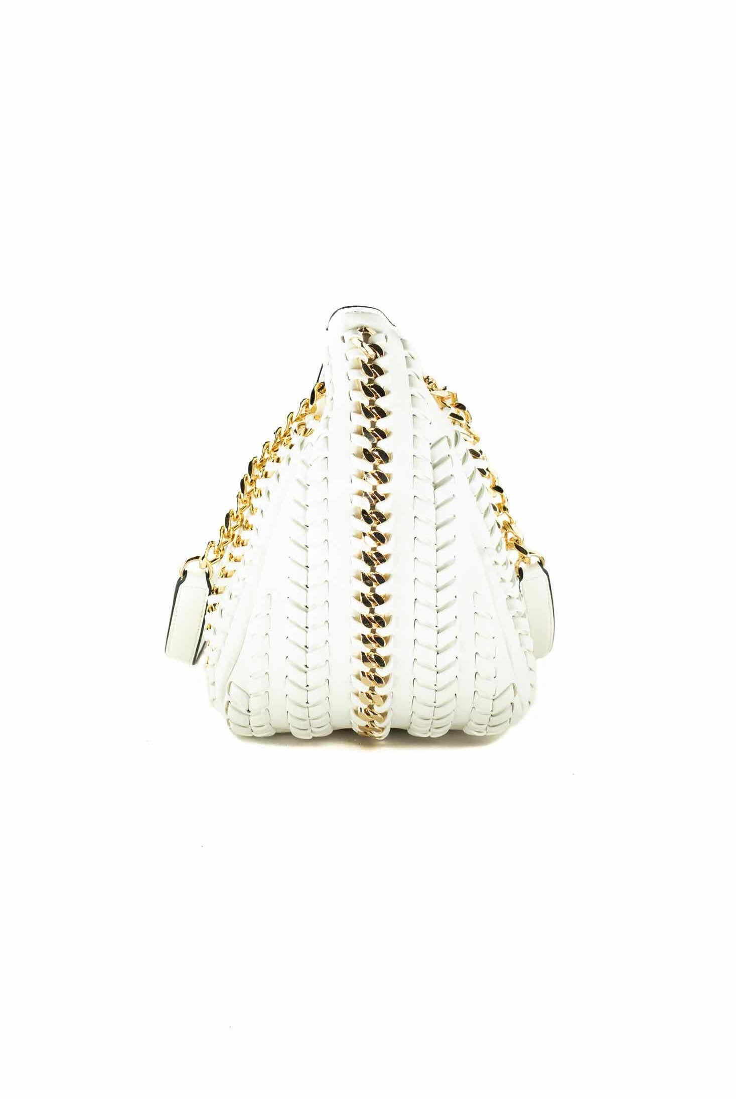 La Carrie borsa a spalla con intrecci e catene bianco