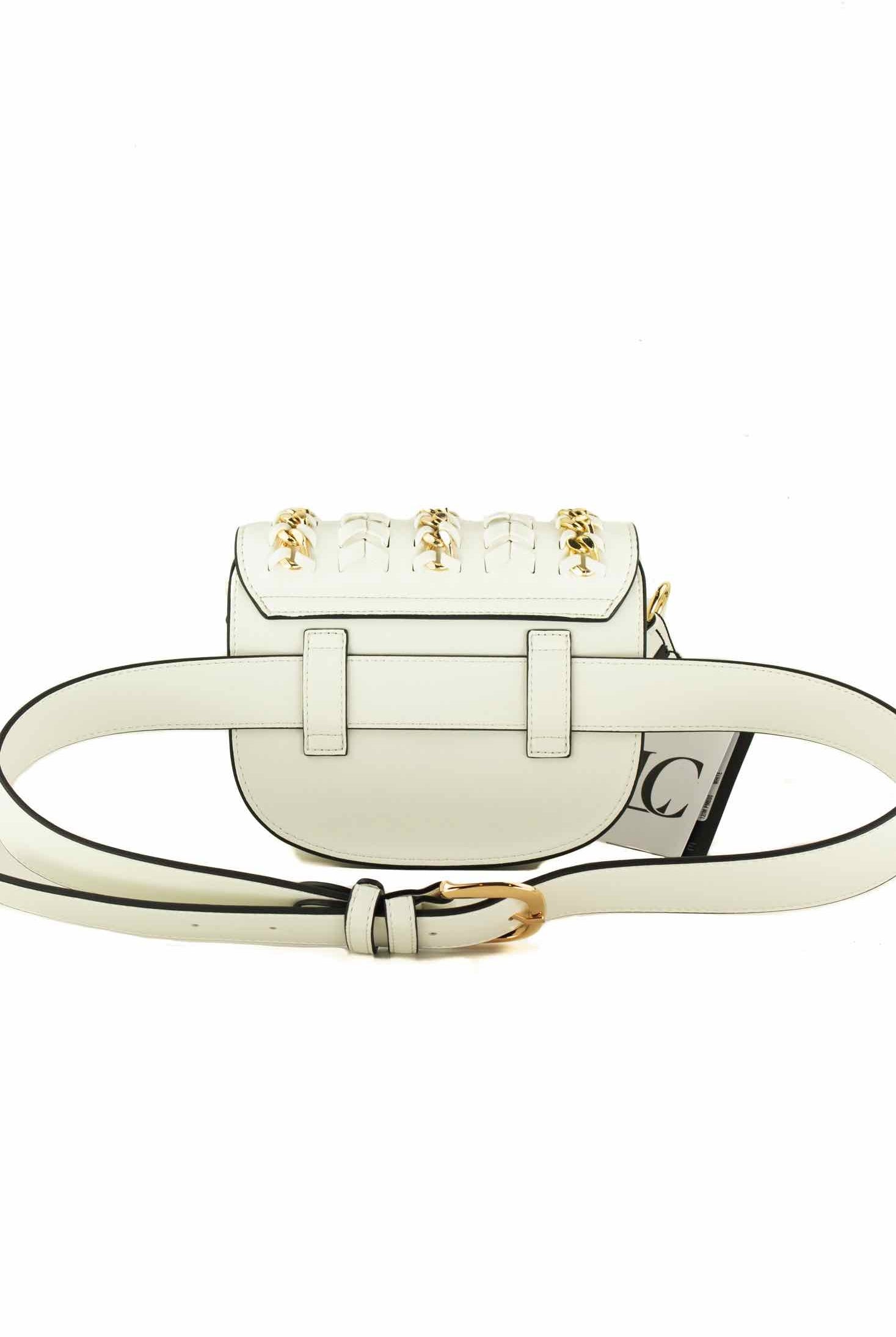 La Carrie borsa piccola a tracolla con intreccio bianco