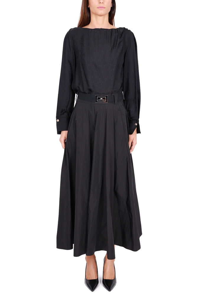 Elisabetta Franchi camicia body scollo sulla schiena nero