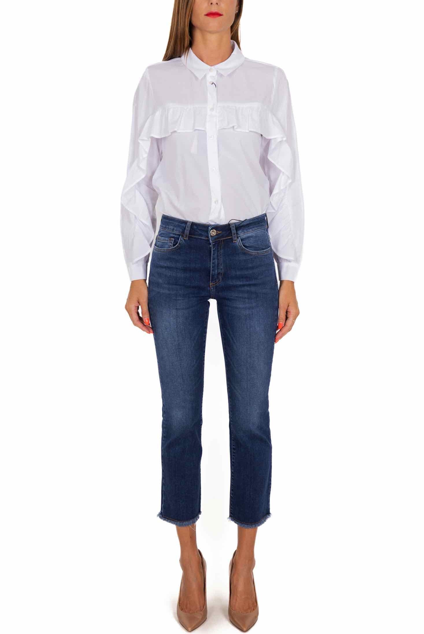 Emme Marella camicia corta con rouches bianco