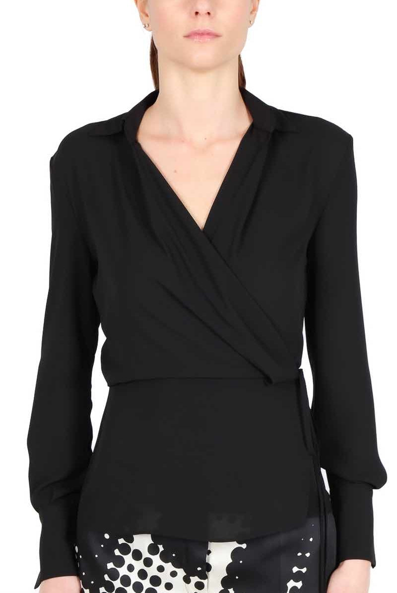 Liu Jo Black camicia elegante con scollo incrociato nero