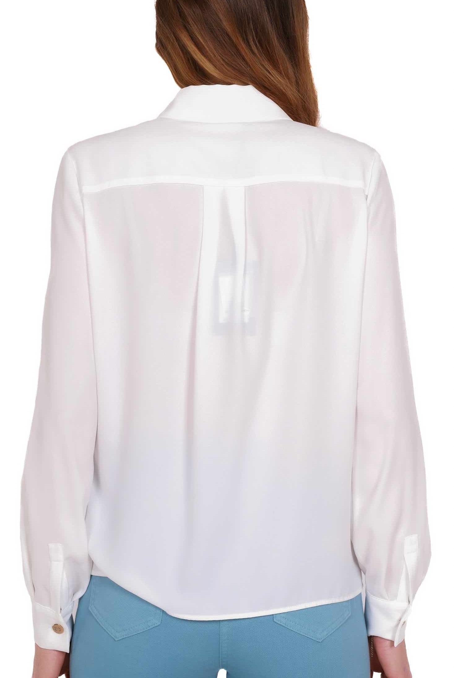 Elisabetta Franchi camicia elegante in georgette burro