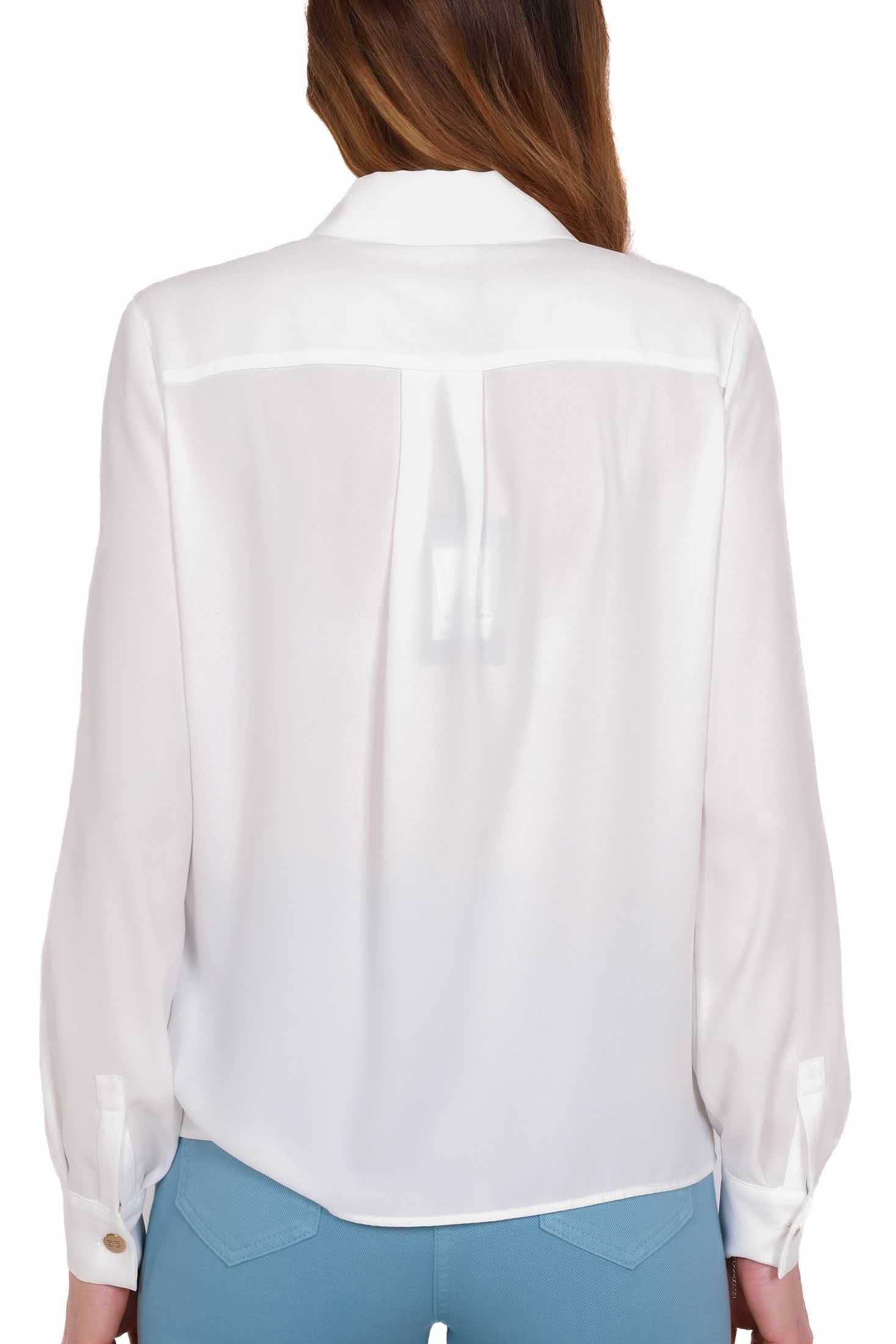 Elisabetta Franchi camicia elegante in georgette burro