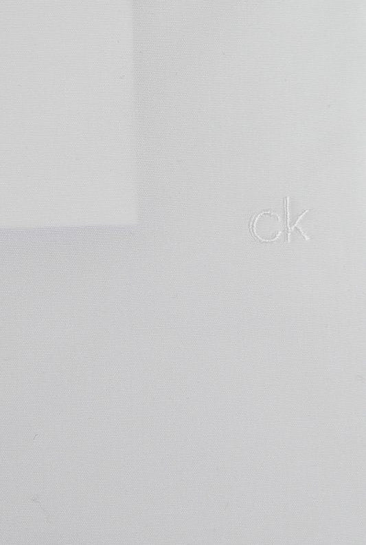 Ck Uomo camicia in popeline cotone doppio ritorto stretch bianco