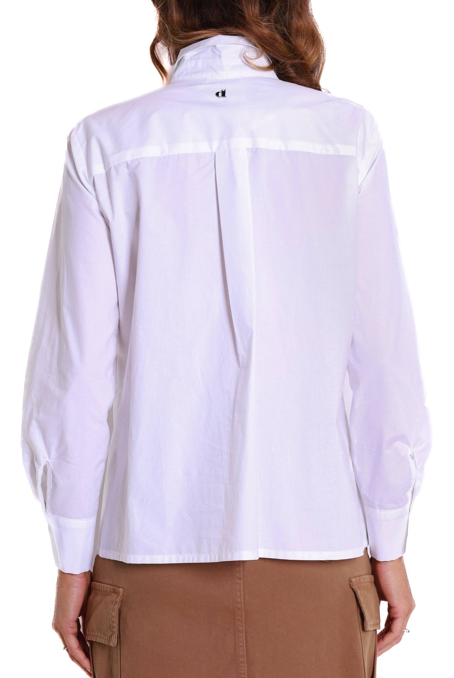 Dixie camicia manica lunga in cotone bianco