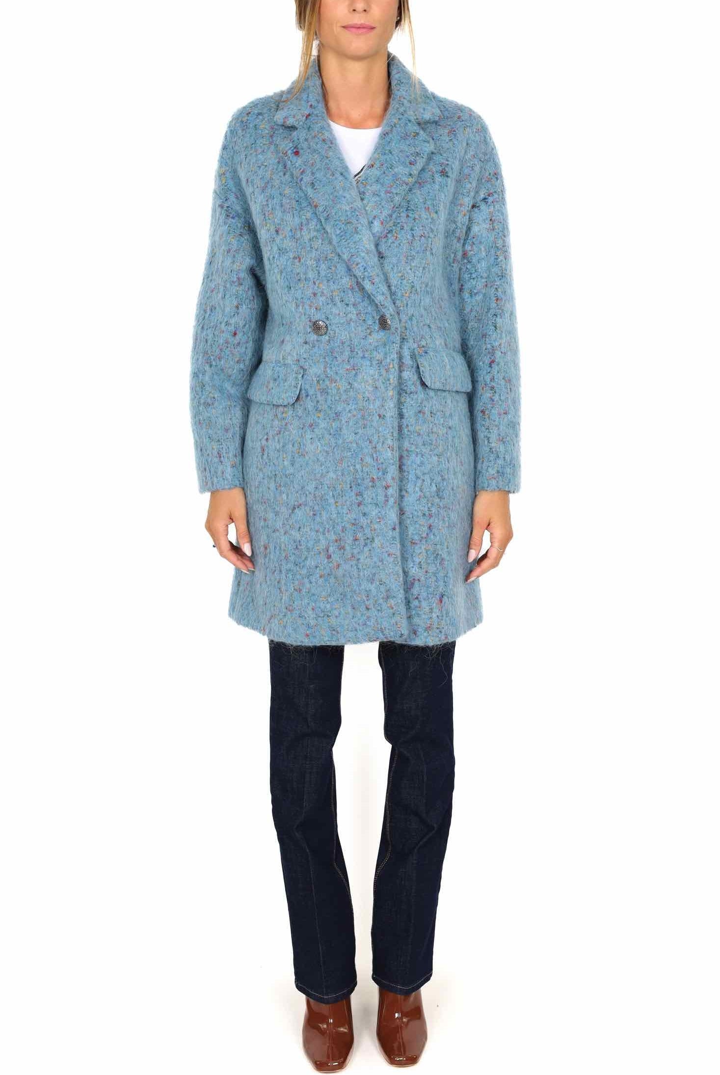 Liu Jo White cappotto corto oversize azzurro