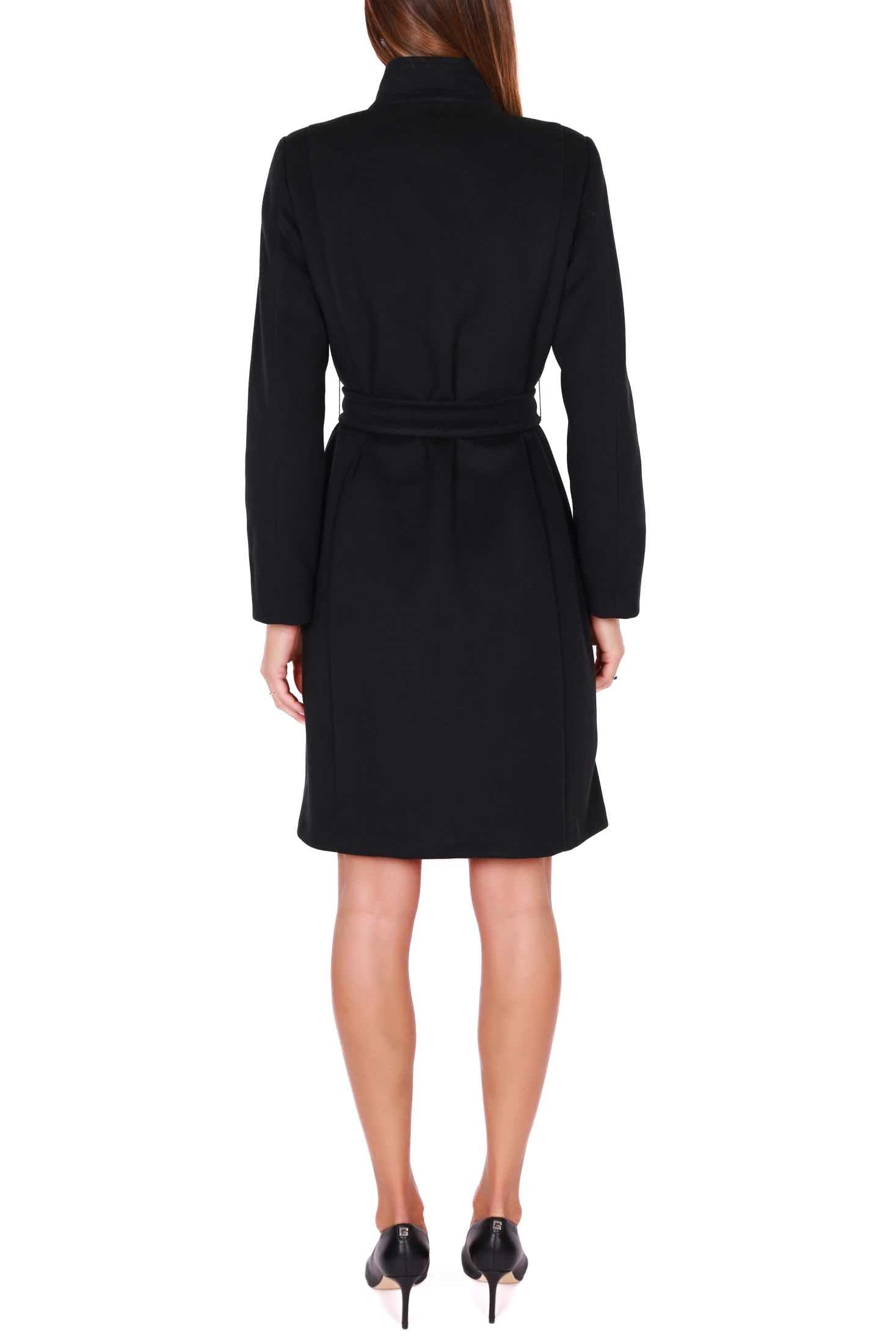 Emme Marella cappotto donna in panno con cintura nero