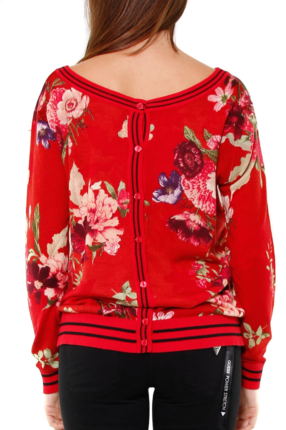 Twin Set Srl cardigan in lana stampata rosso