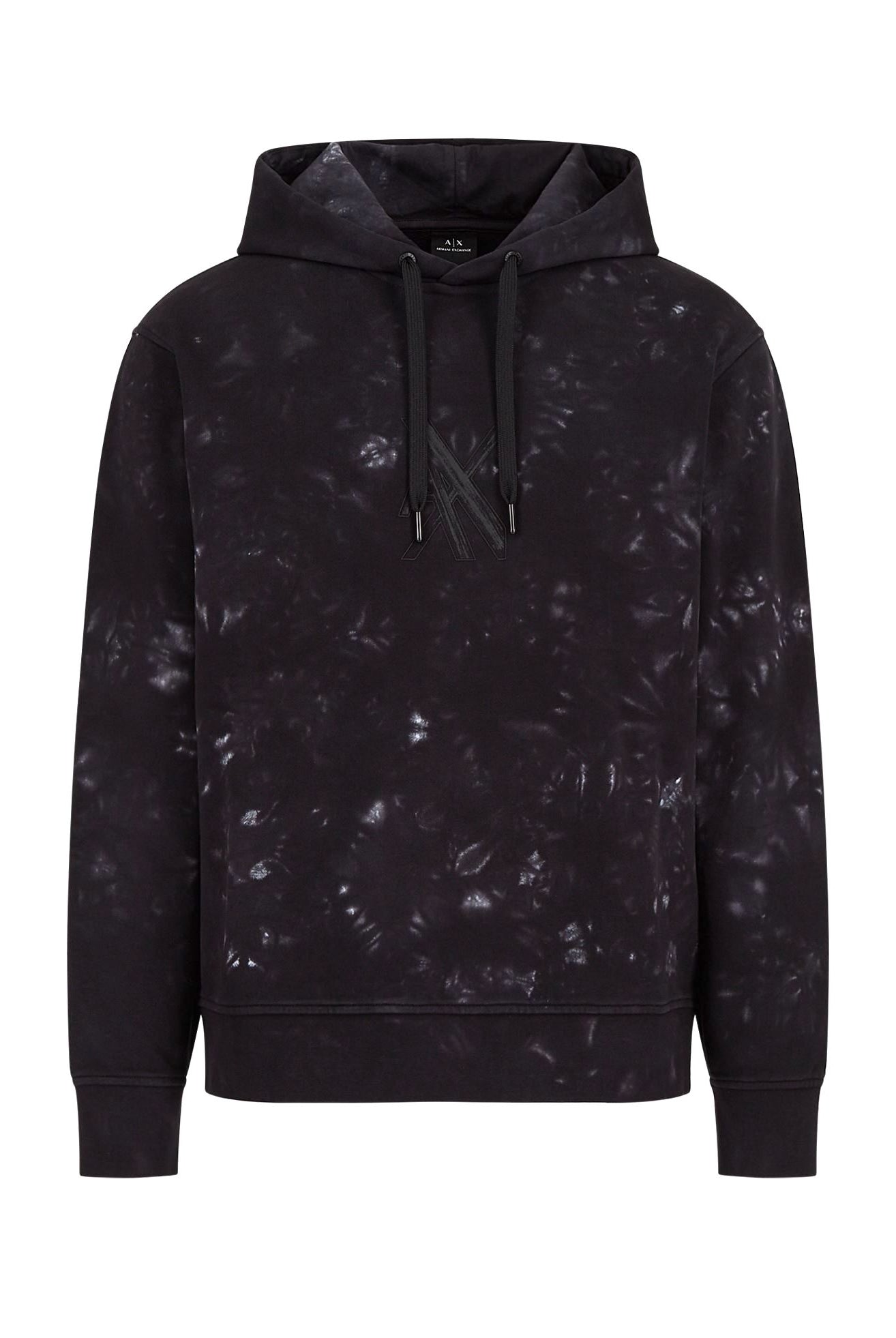 Ax Uomo felpa cappuccio con logo tono su tono nero