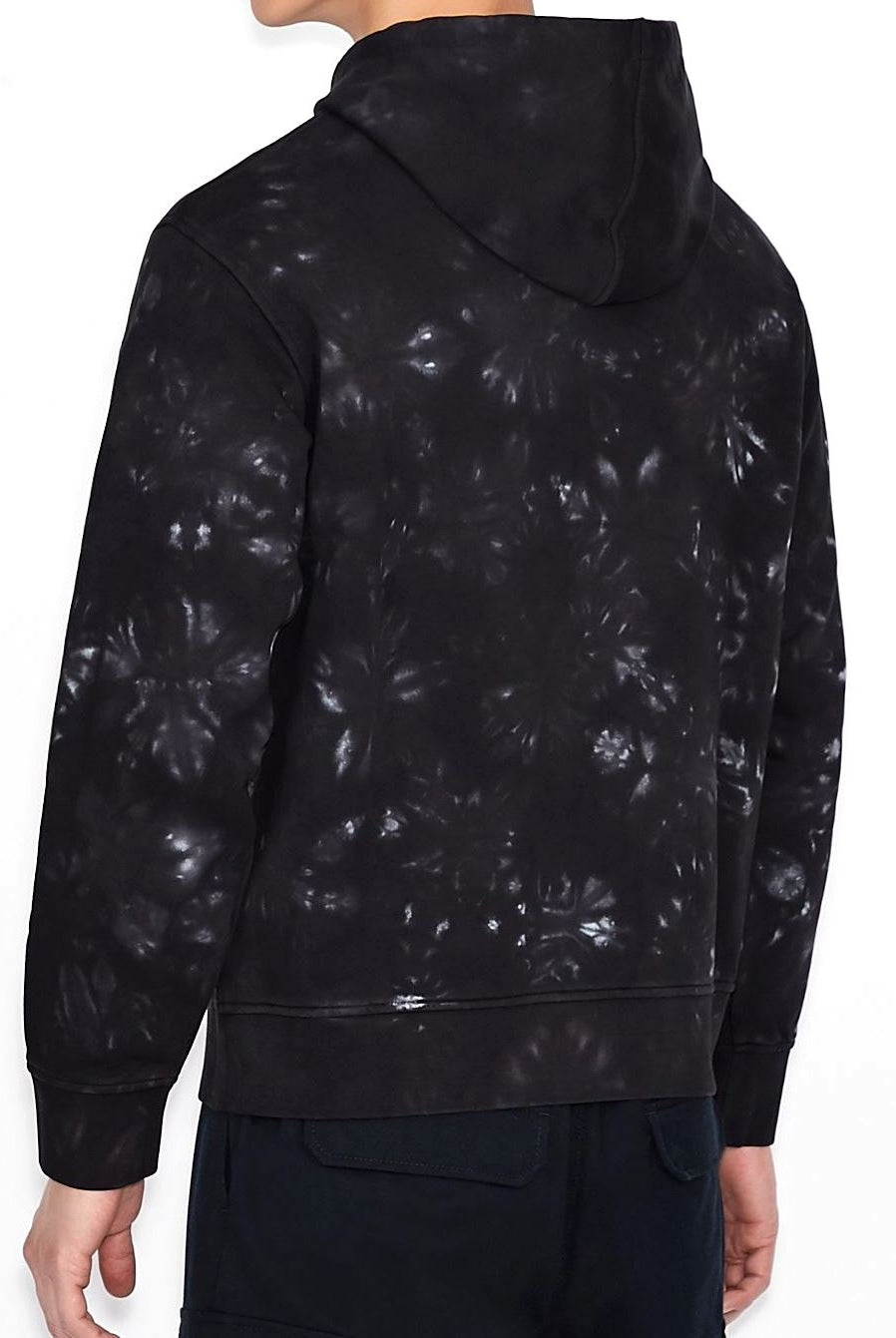 Ax Uomo felpa cappuccio con logo tono su tono nero