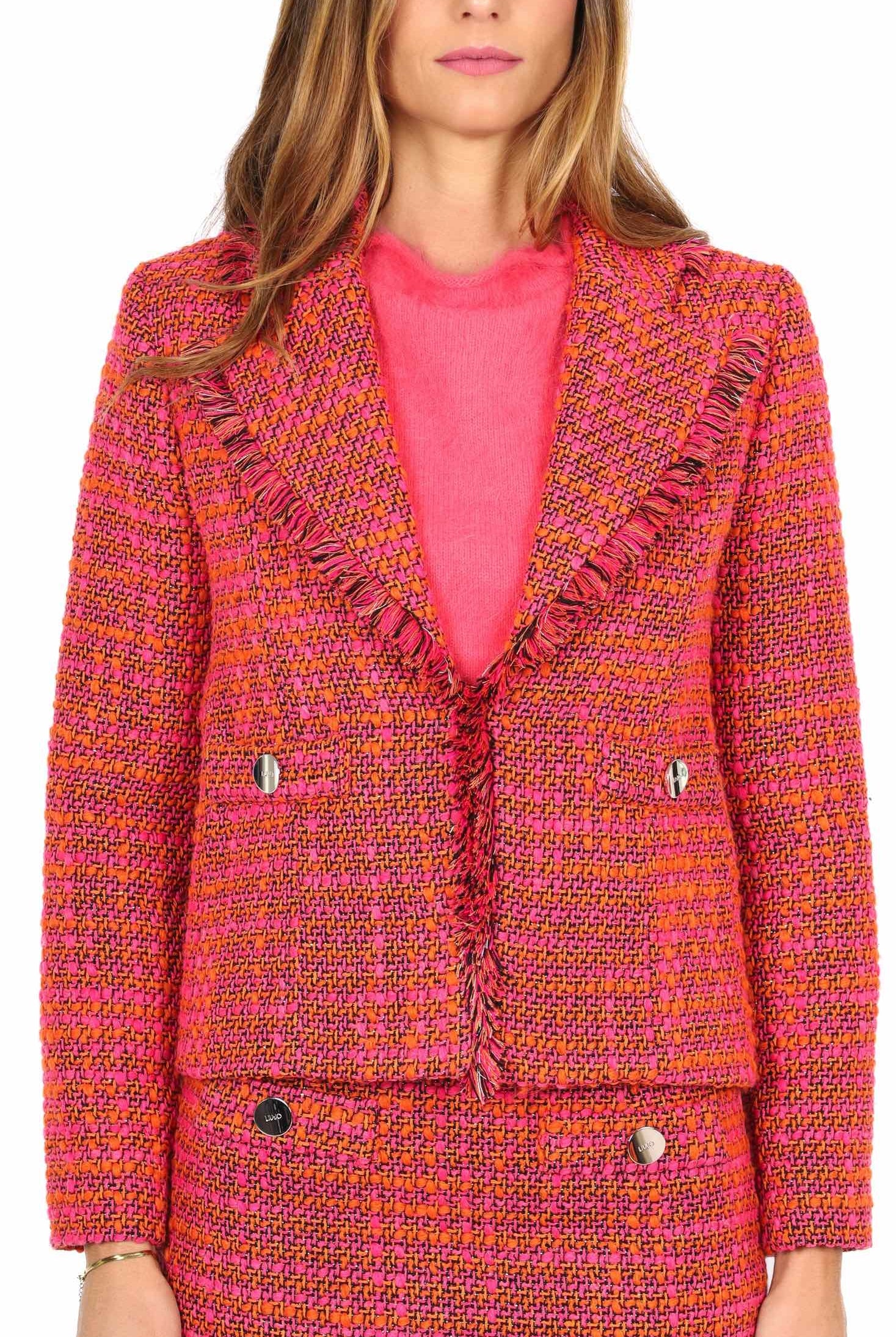 Liu Jo Black giacca blazer bouclÈ fuxia