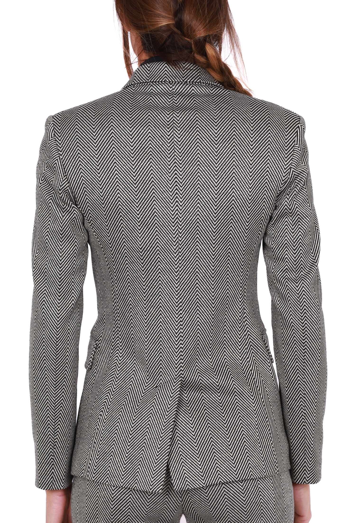 Liu Jo Black giacca blazer fantasia motivo a spina nero