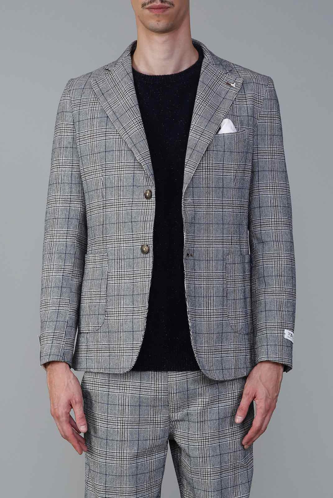 Berna giacca blazer in principe di galles grigio